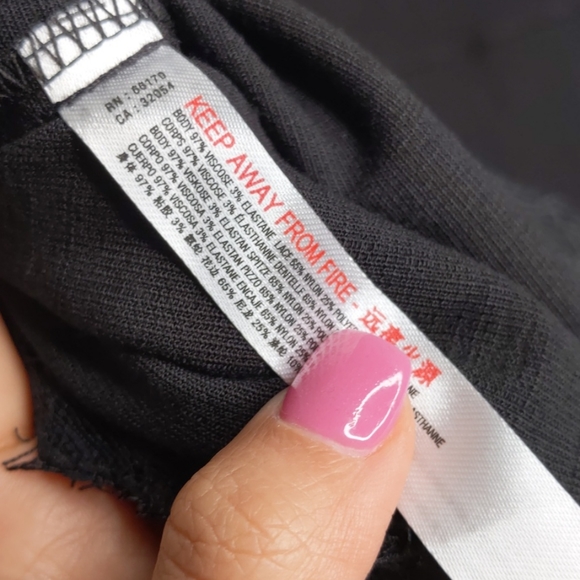 FREE PEOPLE • Black Premonitions One Shoulder Lace Bodycon Slip Dress NEW S / M - Picture 6 of 6